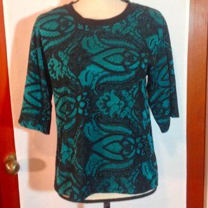 Topshop  Artsy Metallic Short sleeve Stretch Shirt